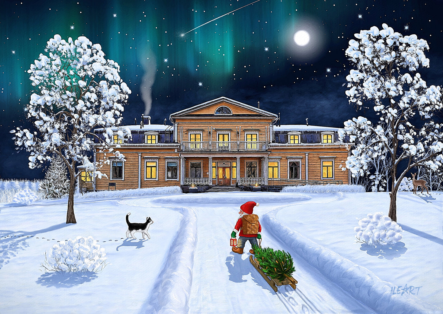 Joulukortti Mukkulan kartano, Lahti