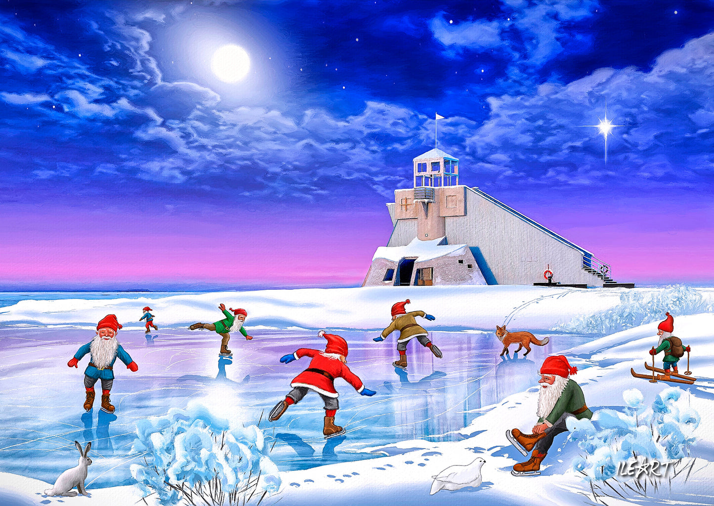 Joulukortti Nallikarin majakka, Oulu