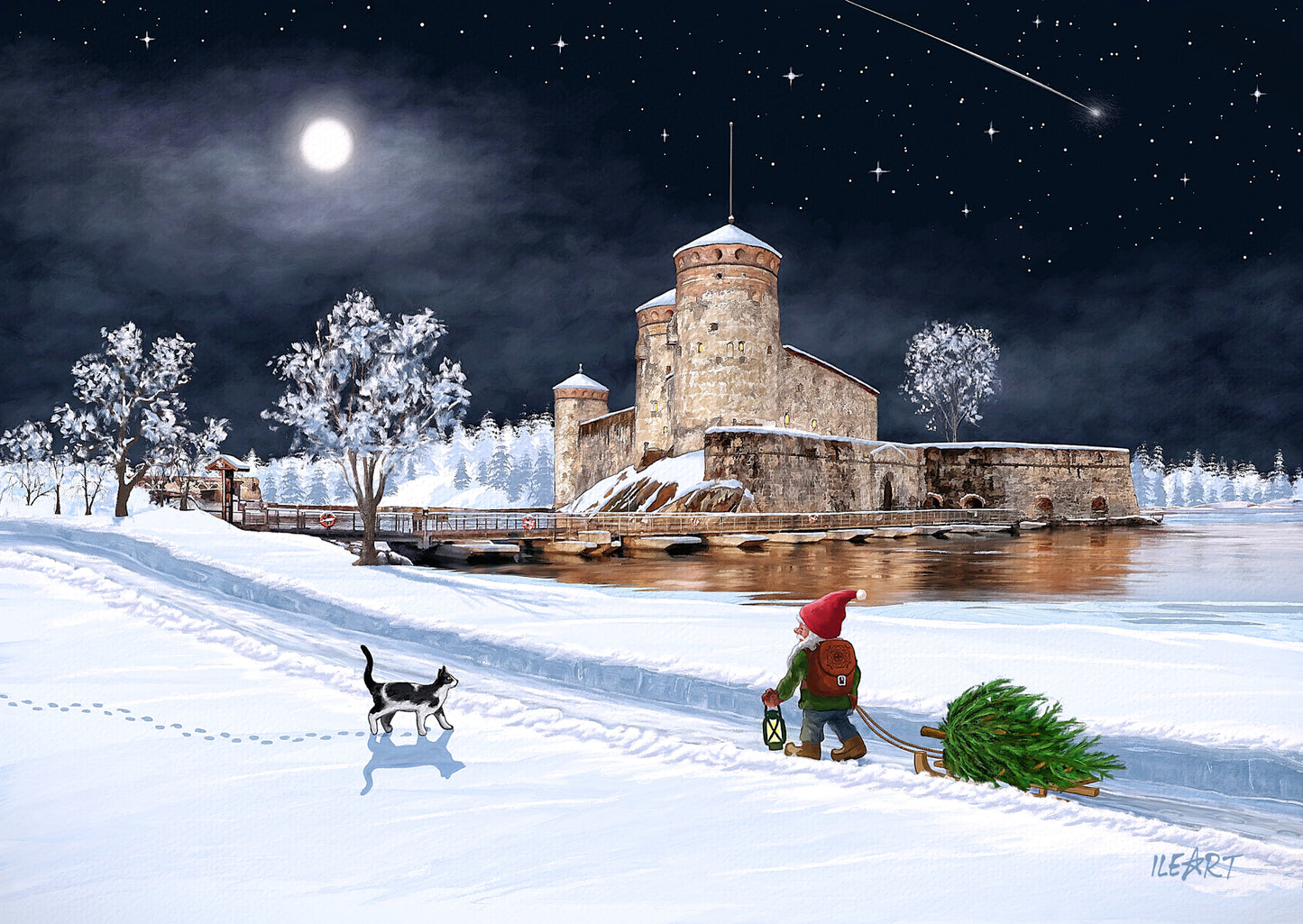 Joulukortti Olavinlinna, Savonlinna