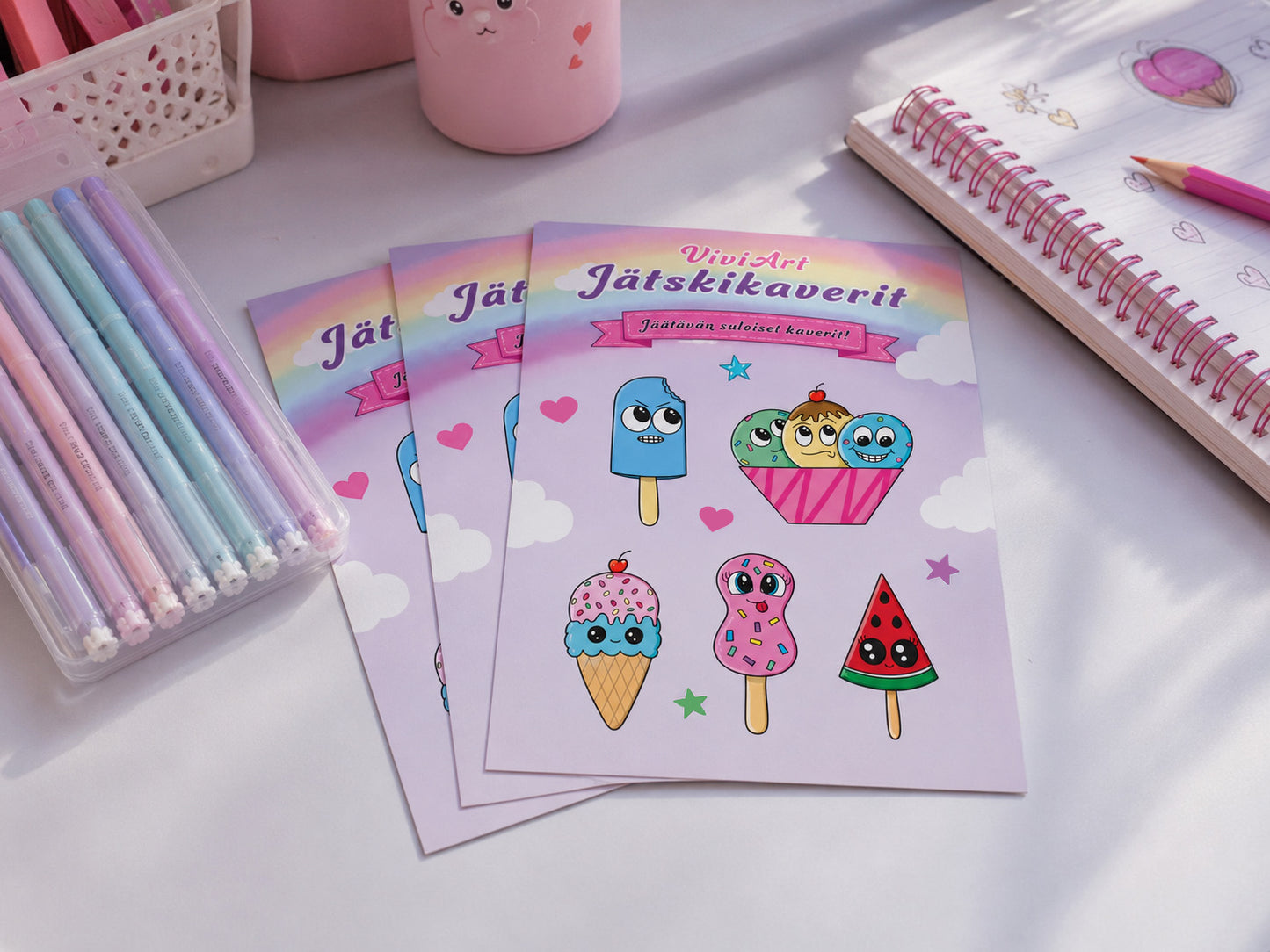 ViviArt – Jätskikaverit tarra-arkki 🍦