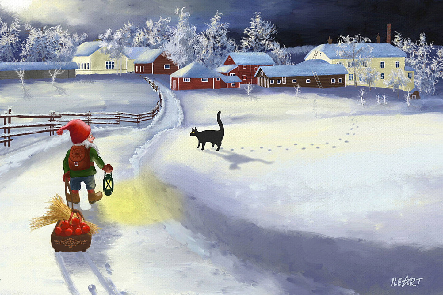 Joulukortti Tehtaan puutarha, Karkkila