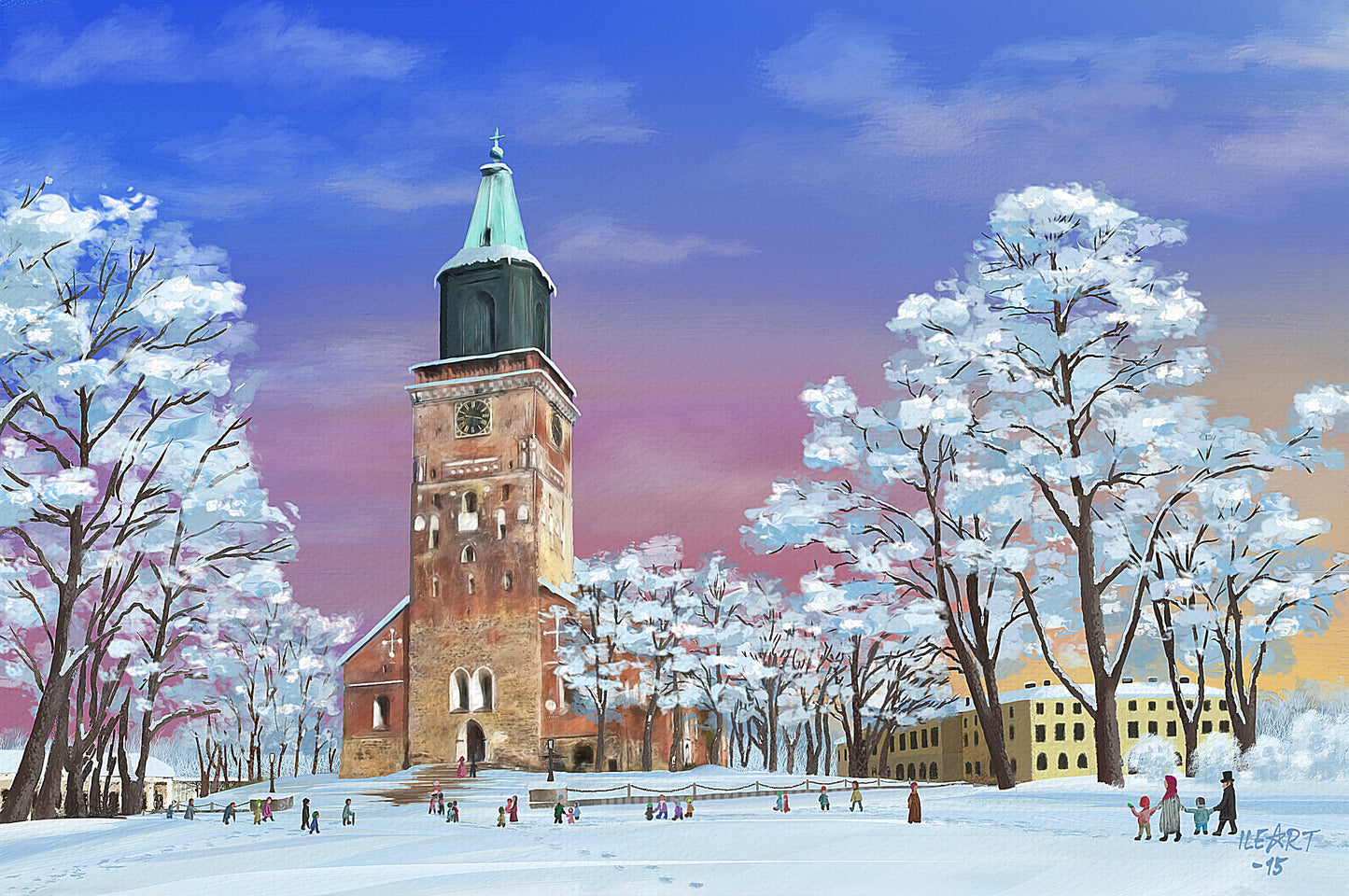 Joulukortti Turun tuomiokirkko