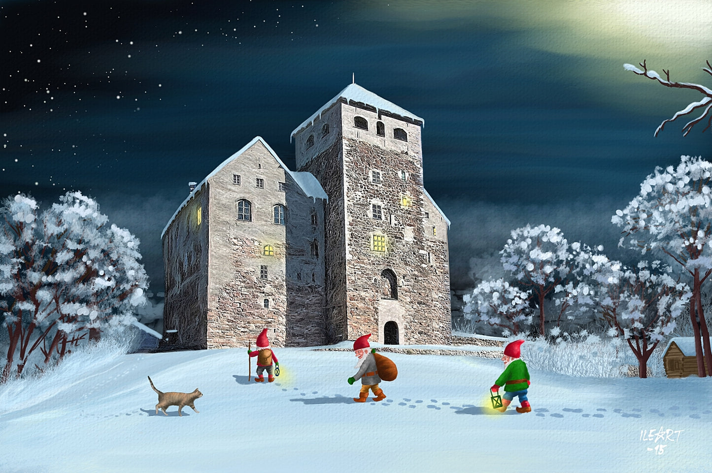 Joulukortti Turun linna