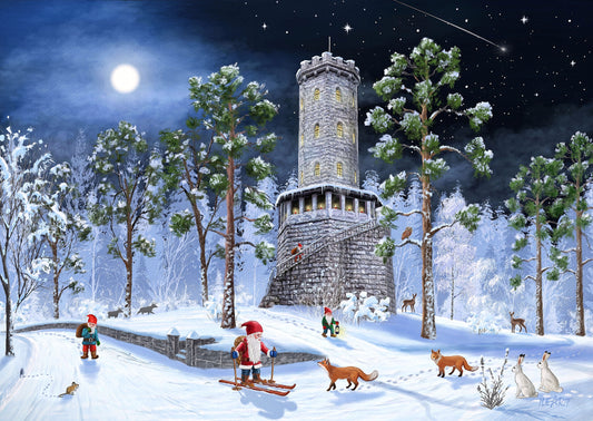 Joulukortti Aulangon näkötorni, Hämeenlinna