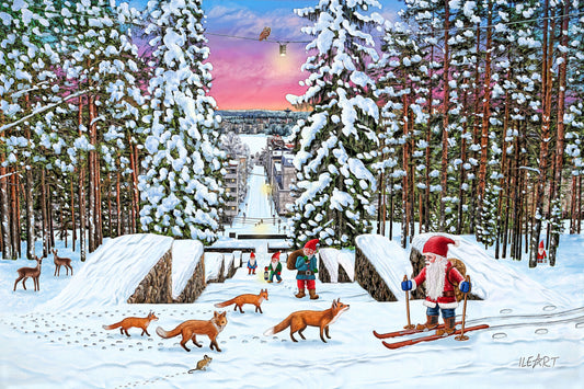 Joulukortti Harjun portaat, Jyväskylä