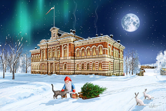 Joulukortti Jyväskylän kunnallistalo