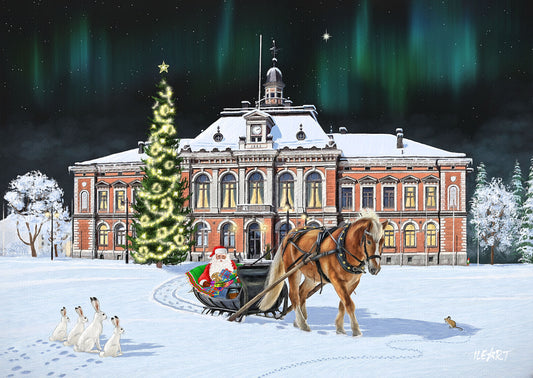 Joulukortti Kuopion kaupungintalo