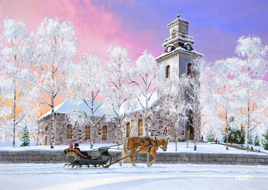 Joulukortti Kuopion tuomiokirkko