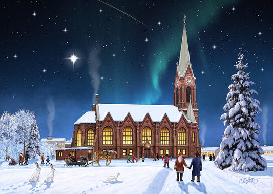 Joulukortti Mikkelin tuomiokirkko