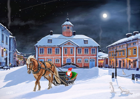 Joulukortti Porvoon Raatihuone