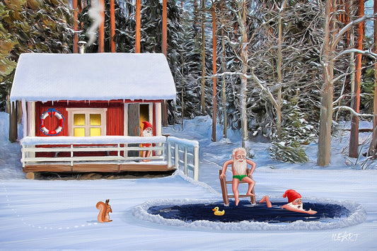 Joulukortti Saunatontut