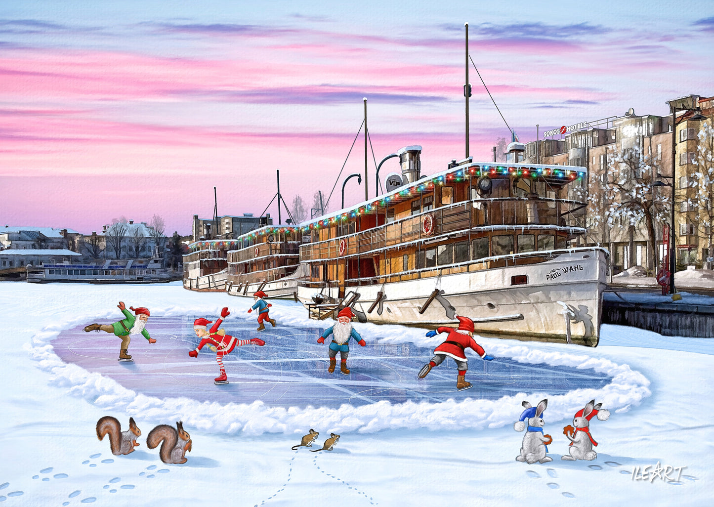 Joulukortti Savonlinnan Matkustajasatama