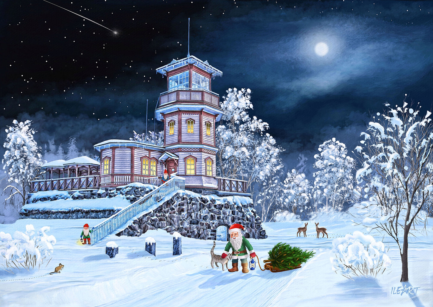 Joulukortti Tähtitorni, Oulu