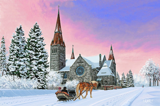 Joulukortti Tampereen tuomiokirkko