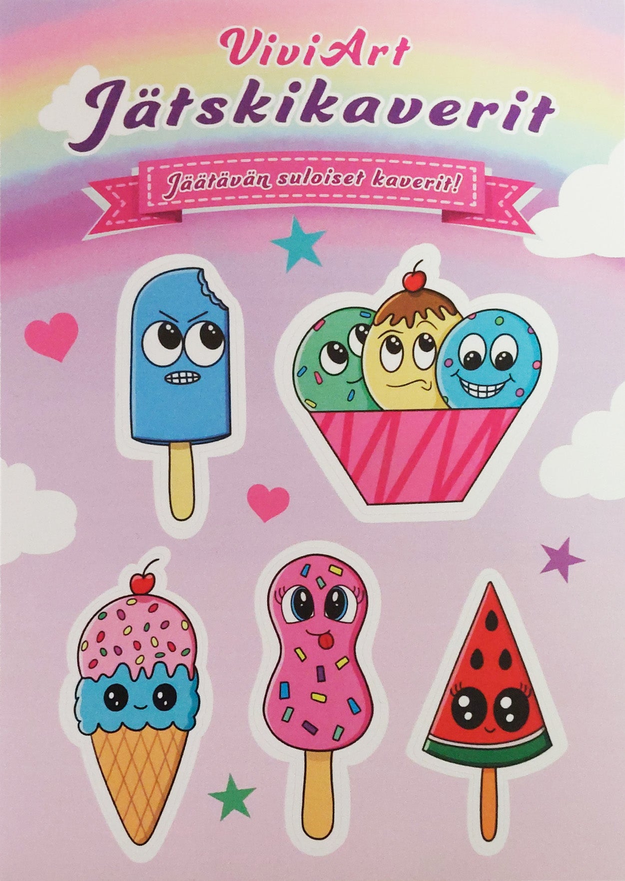 ViviArt – Jätskikaverit tarra-arkki 🍦