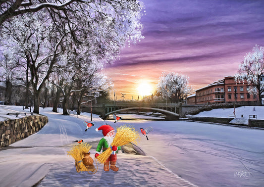 Joulukortti Tuomiokirkonpuisto, Turku