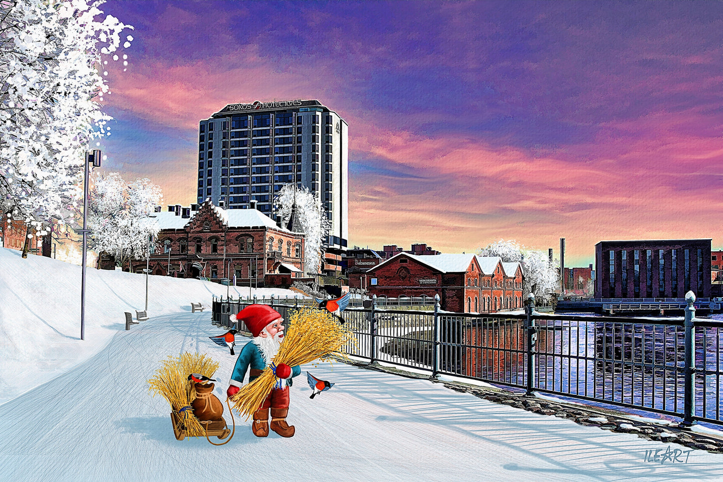 Joulukortti Verkatehtaanpuisto, Tampere